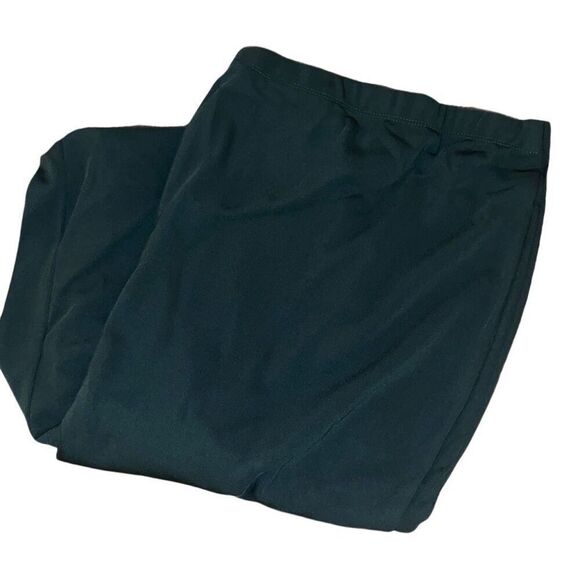 Susan Graver Womens 3X Full Length Flare Leg Pull-On Pants Milano Knit Green NWT - Picture 1 of 6